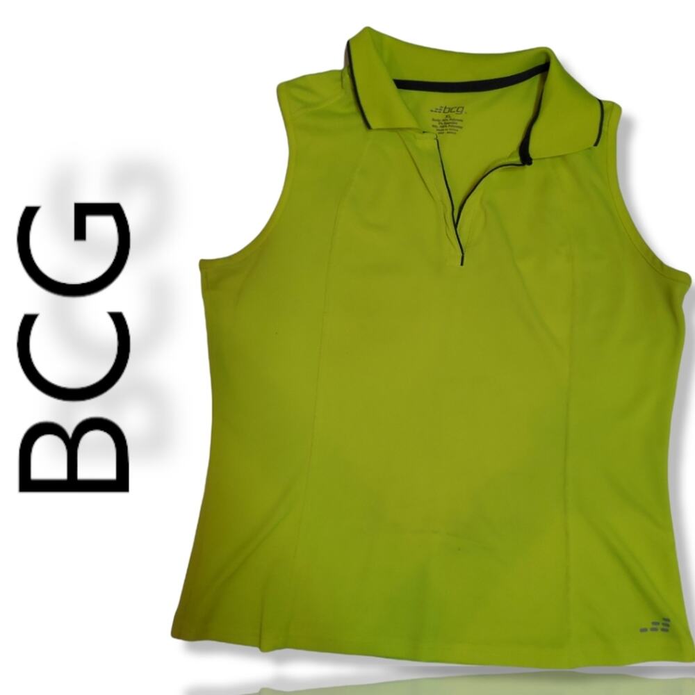 BCG Women's  Collared Tank Top, Yellow, Size XL
